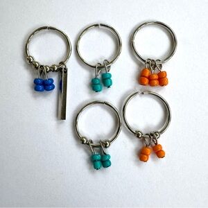 Hair Charms. 5 Silver Tone Charms with decorative Beads. Never Worn!